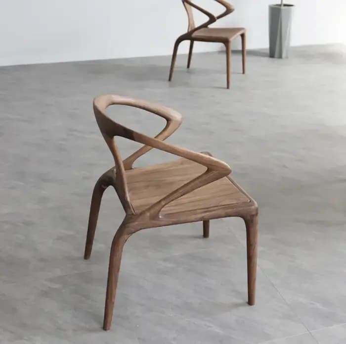 (VIP2) Chaise simple de restaurant pour balcon en noyer d'Amérique du Nord