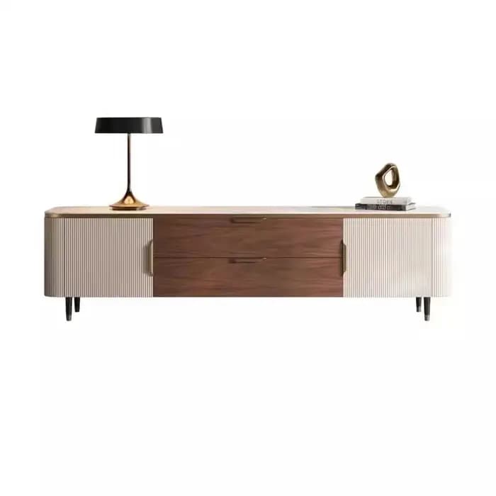 Meuble TV d'angle moderne de luxe avec tiroirs de rangement pour salon