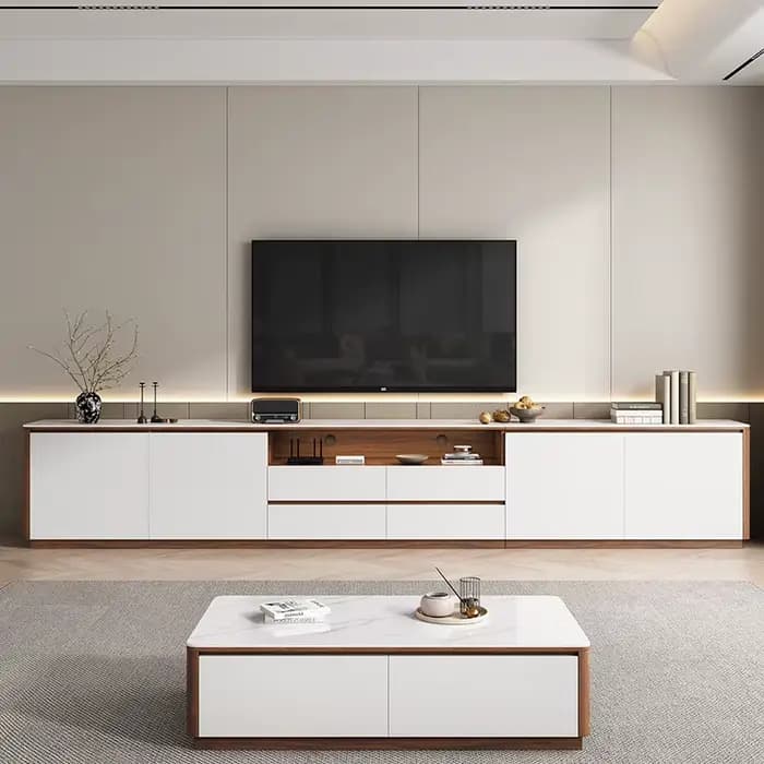 Meuble TV moderne avec cadre blanc