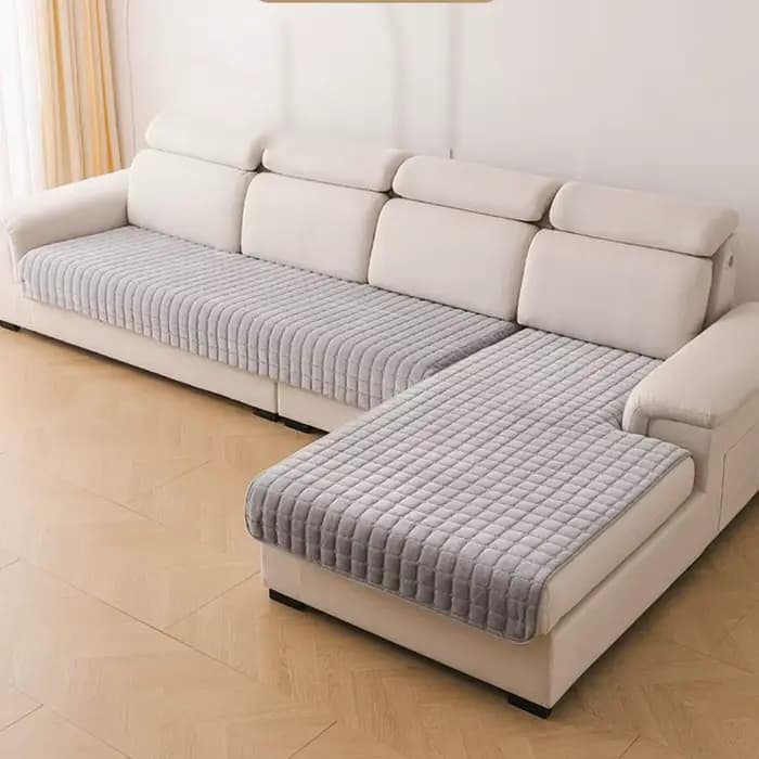 Coussin de canapé en flanelle à carreaux minimaliste