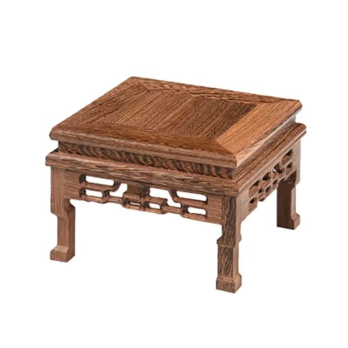 Support de table sculpté rétro en bois massif