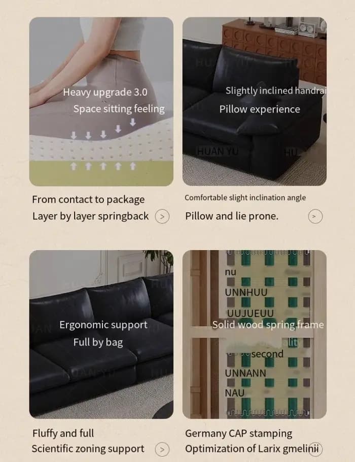 Canapé de luxe italien salon rangée droite trois personnes chat gratter peau