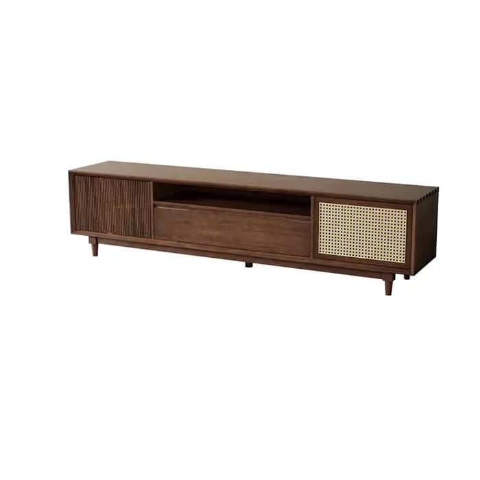 Porte Vintage longue meuble Tv décoration marron salon