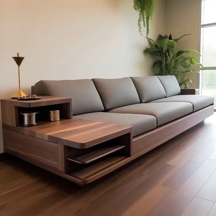 Canapé droit de luxe moderne pour la décoration de la maison, avec fonction couchage, structure en b