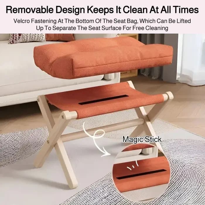 Tabouret à bascule en bois massif pour changer de chaussures, repose-pieds pour canapé, tabouret bas