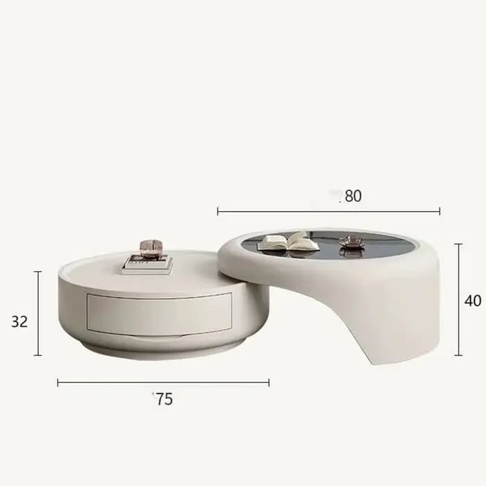Table basse ronde moderne minimaliste Portable Design de luxe