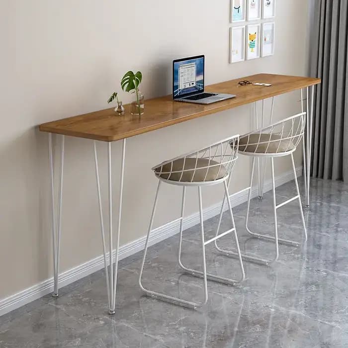 Table haute et étroite contre le mur, comptoir de Bar, balcon domestique, combinaison Table et chais