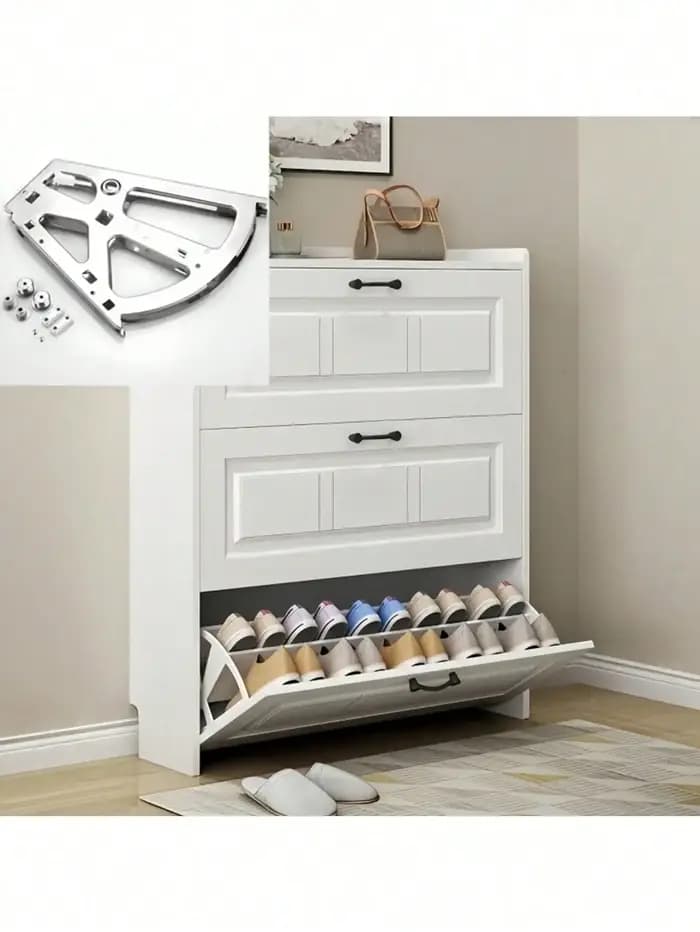 Charnières d'armoire à chaussures rotatives à double couche : acier inoxydable, installation facile,
