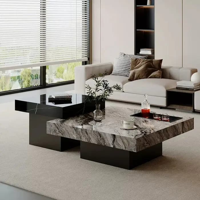 Tables basses de luxe en marbre pour salon