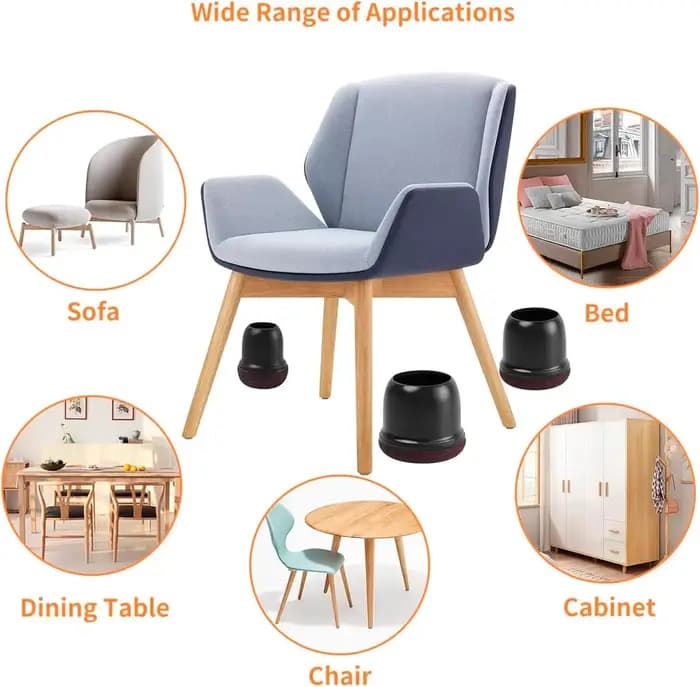 Protecteurs de sol pour pieds de chaise, 8 pièces, antidérapants 360 ° Couvre-pieds de meubles en