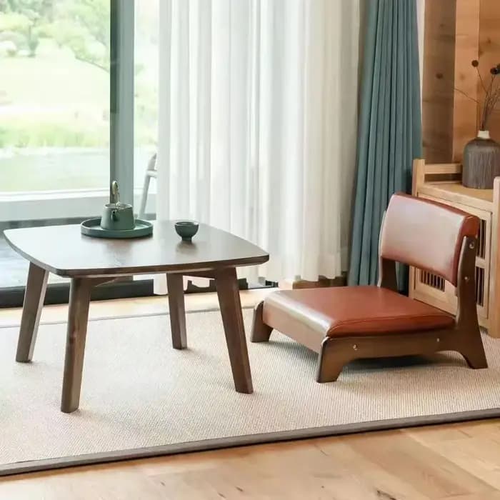 Chaise de baie vitrée fabriquée à la main en bois massif