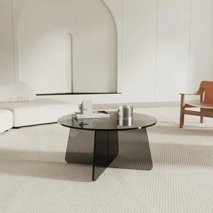 Table d'appoint minimaliste en acrylique de style crème, table d'angle de canapé pour salon, petite