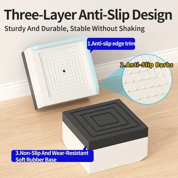 Rehausseurs de pieds de meubles empilables, conception triple antidérapante, 3 options de couleur et