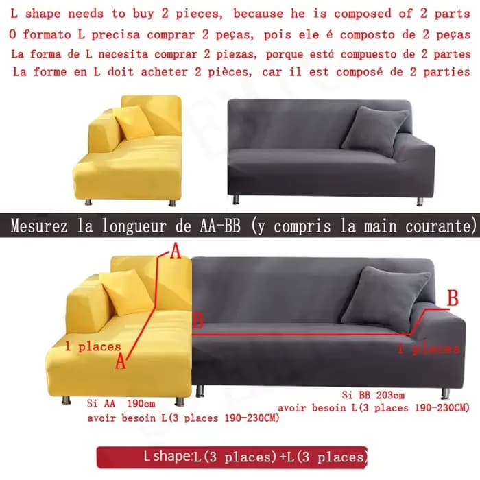 Housses de canapé d'angle solide