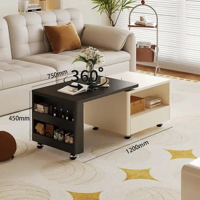 Table basse transparente au sol