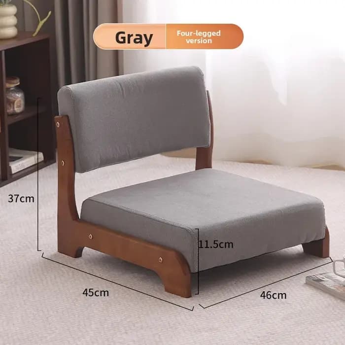 Fauteuil tatami, fauteuil bas de salon, chaise sans pieds en bois massif, chaise de salle à manger c