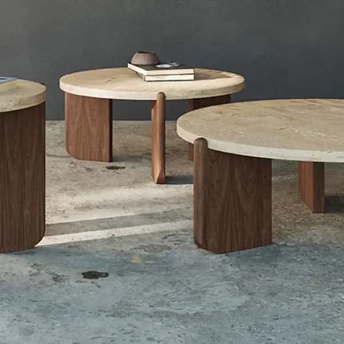 Pour Table basse ronde marbre salon nordique rond entrée Tables basses