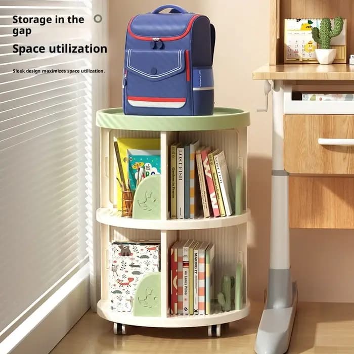 Étagère à livres rotative et mobile