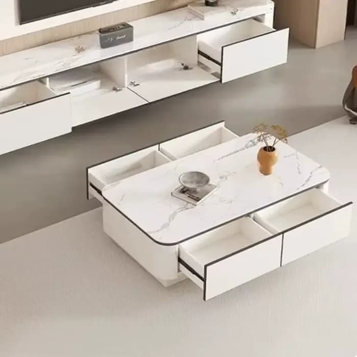 Table basse nordique design rangement de magazines Antique