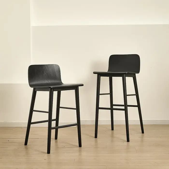 Tabouret de Bar en bois massif de styliste américain moderne