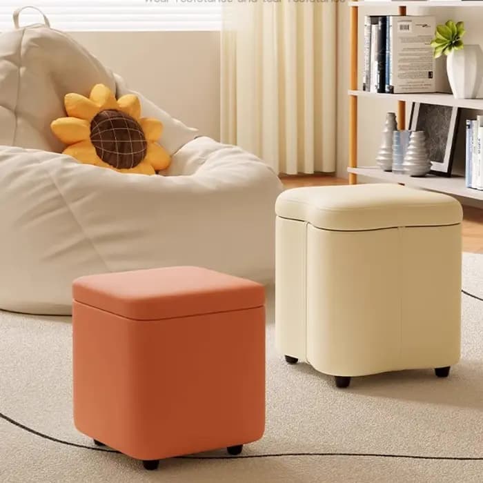 Pouf de rangement en bois massif, grand banc à chaussures d'entrée, tabouret repose-pieds propre, si