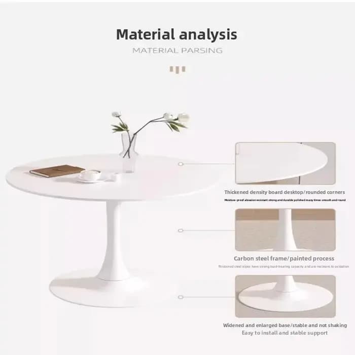 Table basse ronde blanche minimaliste pour le salon