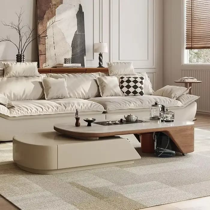 Affichage Unique Table basse ensemble multifonction plancher latéral
