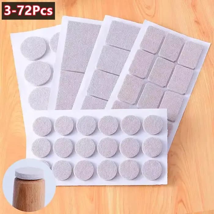 Patins de protection en feutre pour pieds de chaise, ronds et carrés, autocollants, pour meubles et tables, antidérapants