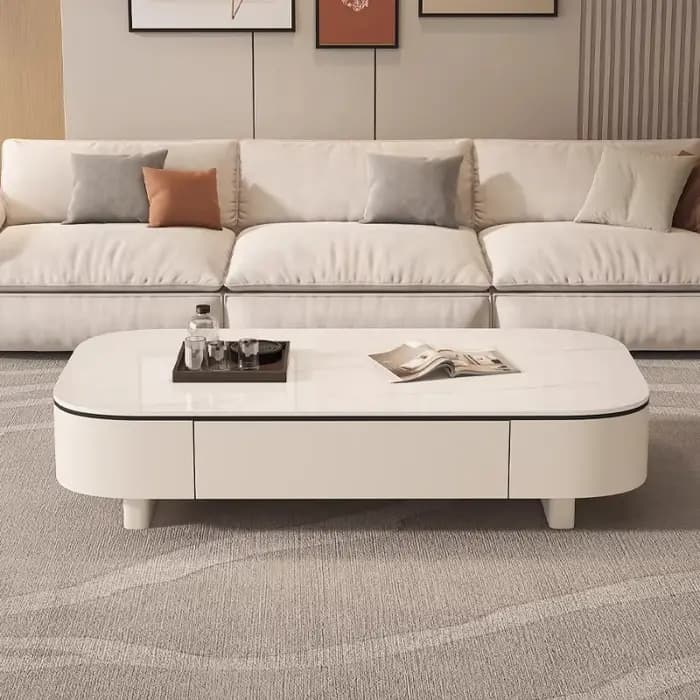 Table basse rectangulaire moderne avec rangement