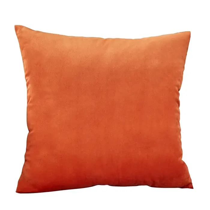 Juste de coussin en velours orange pour canapé