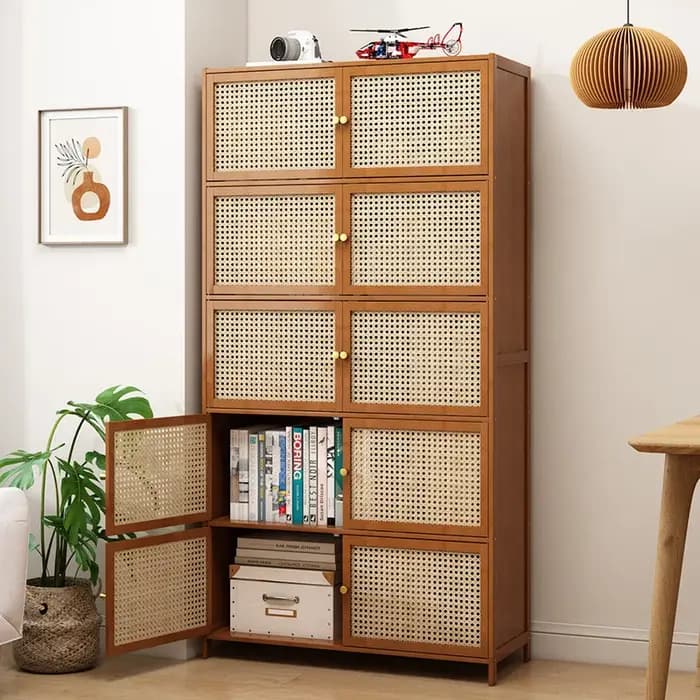 Bibliothèque avec porte, étagère de rangement multi-niveaux, meuble de rangement discret, vitrine de salon, bibliothèque