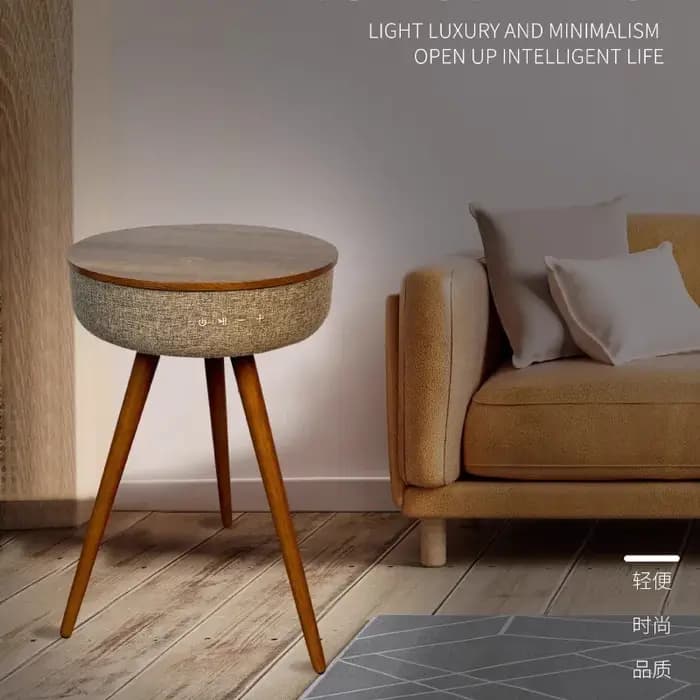 Table basse intelligente avec chargement sans fil, Table d'appoint Bluetooth, meuble de salon Compac