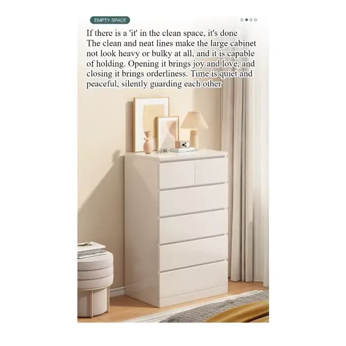 Armoire de rangement simple et moderne en blanc pour chambre à coucher