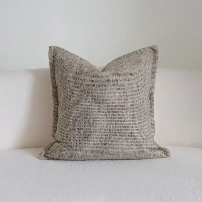 Boho jeter housses de coussin tissé capitonné ferme avec des glands texturés rayé neutre taies d'ore