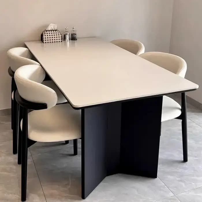 Chaises de cuisine, table à manger moderne, table de conférence nordique peu encombrante, table à ma