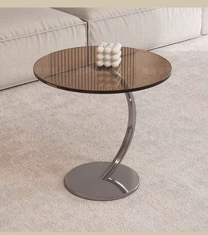 Table basse ronde en bois pour salon, design vintage unique avec base en métal, Mesa De Centro De Sa