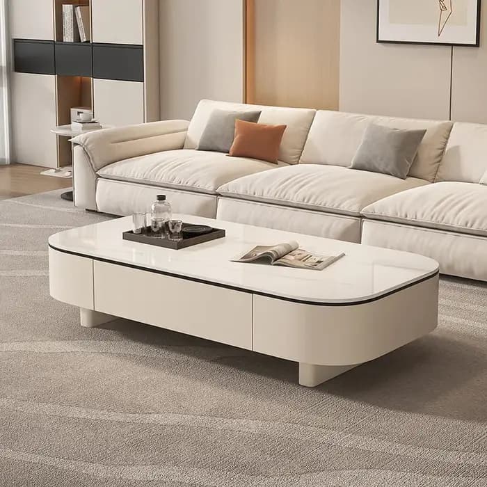 Table basse rectangulaire moderne avec rangement
