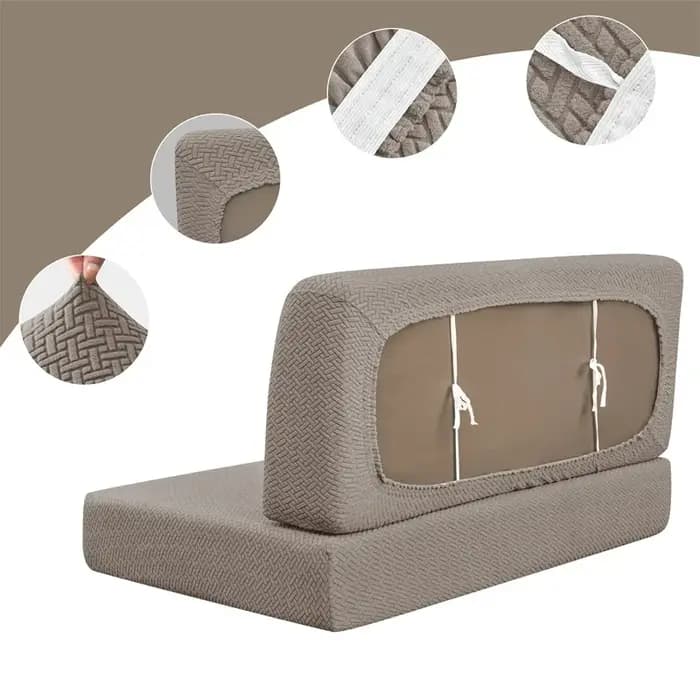 1/2 ensembles couleur unie sans bras housse de canapé extensible RV Dinette coussins couvre cabine s