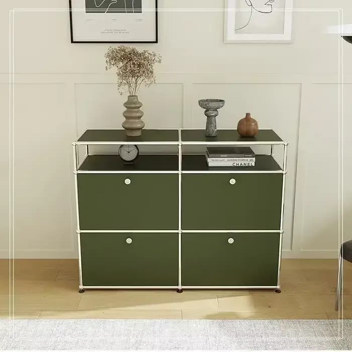 Buffet de salon, armoires de rangement, combinaison modulaire, cadre métallique pour tiroirs de bure