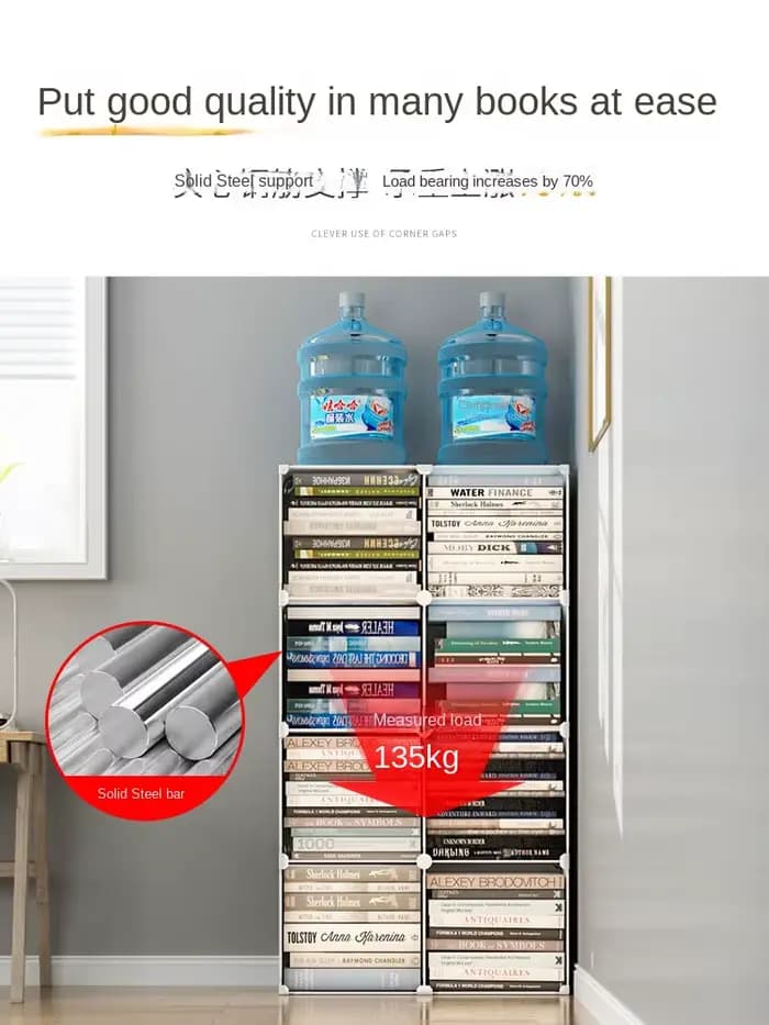 Bibliothèque flottante pour le nettoyage, meubles de maison, étagère de librairie, stockage multi-ét