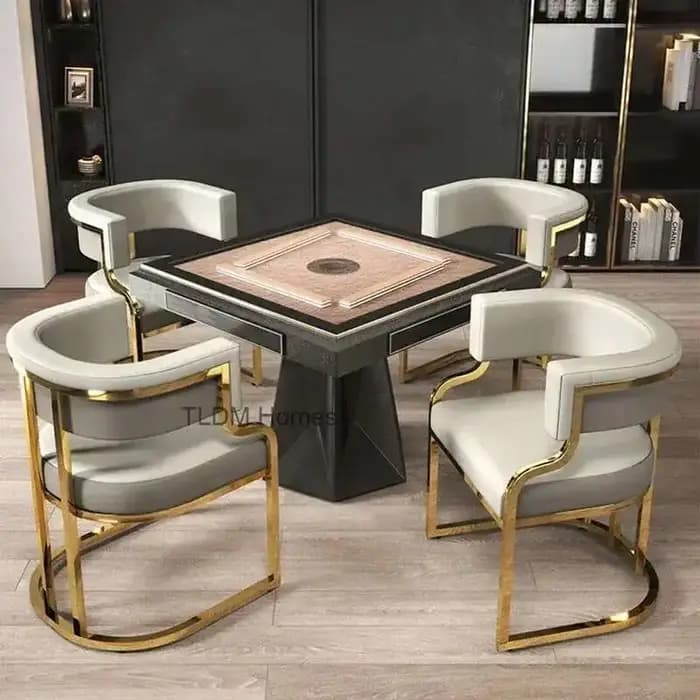 Chaises de salle à manger dorées de luxe, fauteuil à dossier en fer forgé, meubles de cuisine modern