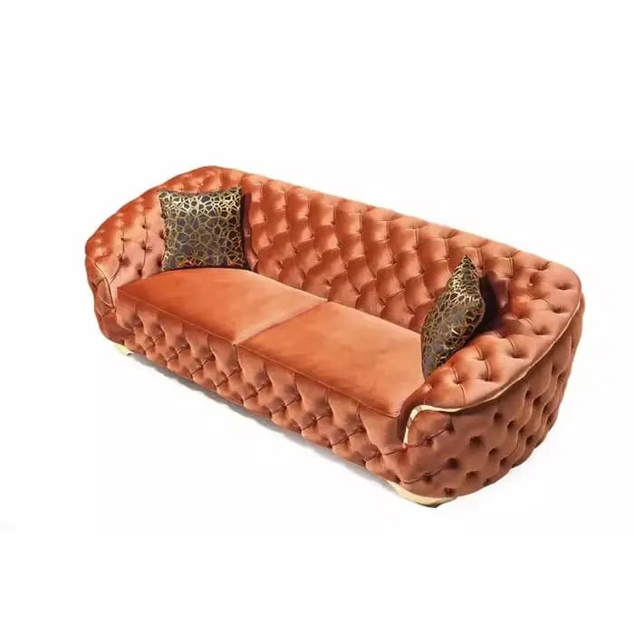 Linlamlim Canapé sectionnel Chesterfield classique avec boutons en tissu