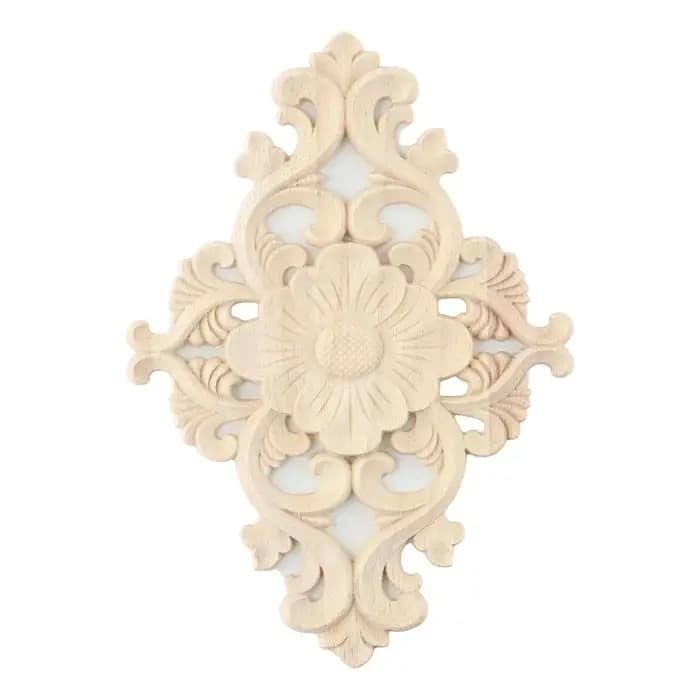 Porte armoires bois Applique européenne sculpture sur bois Onlay Applique maison bureau décoration artisanat Figurines et Miniatures