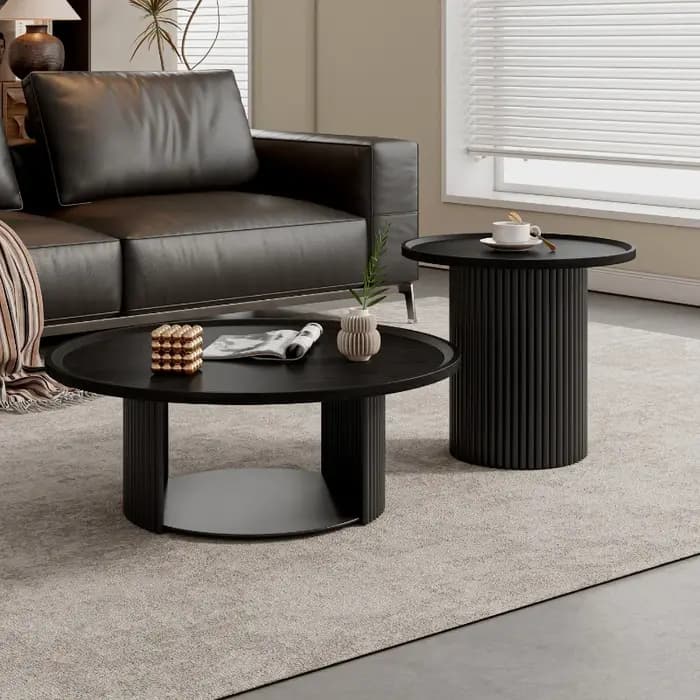 Tables basses rondes en bois