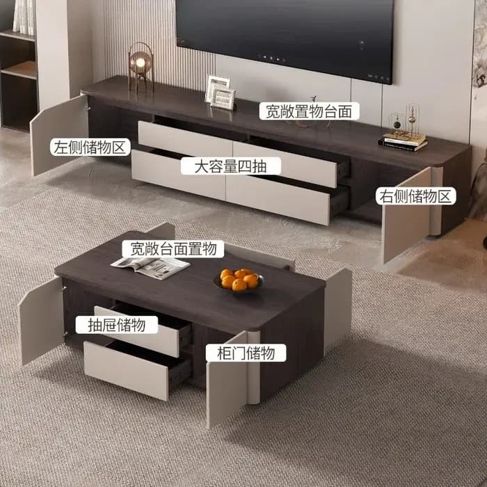 Meuble TV de salon de style Mid-Century Modern