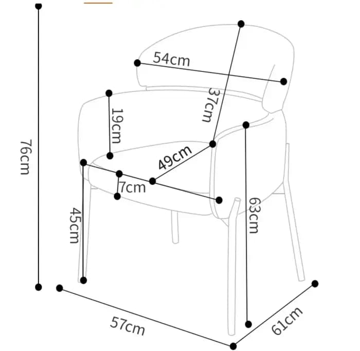 Chaise de loisirs minimaliste italienne en tissu