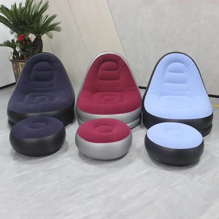 Canapé gonflable avec tabouret