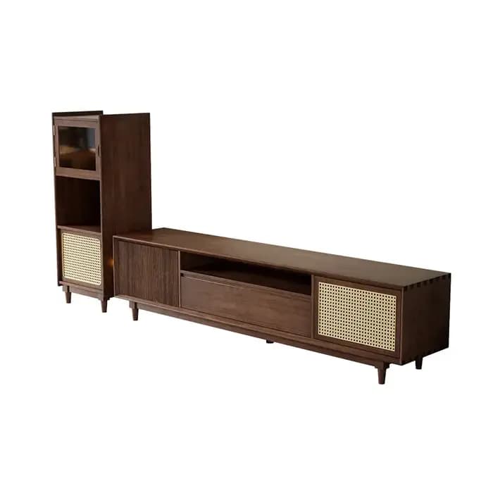 Porte Vintage longue meuble Tv décoration marron salon