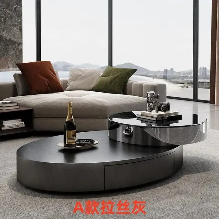 Table basse Design de luxe, rangement minimaliste moderne, Table basse esthétique, tiroirs à manger,