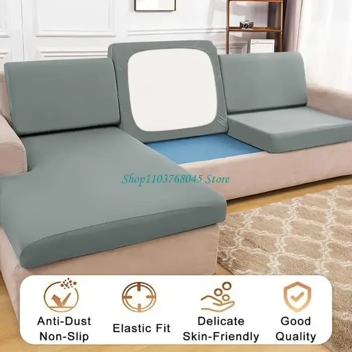 Housse coussin canapé en soie lait